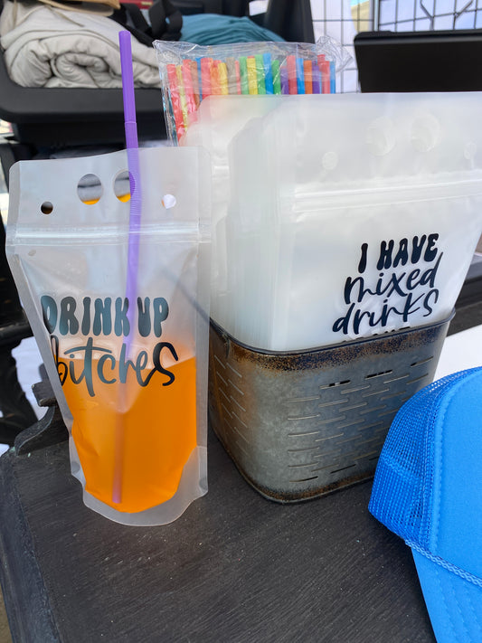 Adult Drink Pouches, Slushie Bags, Day Drinking Pouch, Beach Cups