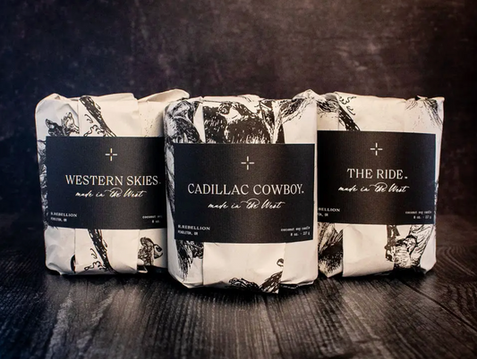 Luxury Western Themed Candles: Cadillac Cowgirl, Smokeshow, Pendleton, R. Rebellion