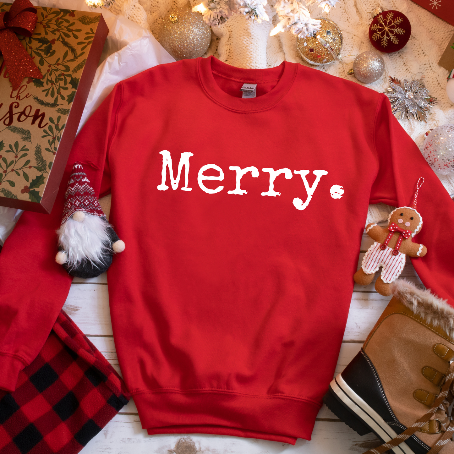 Merry Christmas T-Shirt or Sweatshirt | Minimalist Holiday Apparel | Festive Graphic Shirt